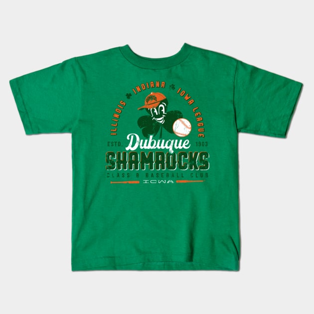 Dubuque Shamrocks Baseball Kids T-Shirt by MindsparkCreative